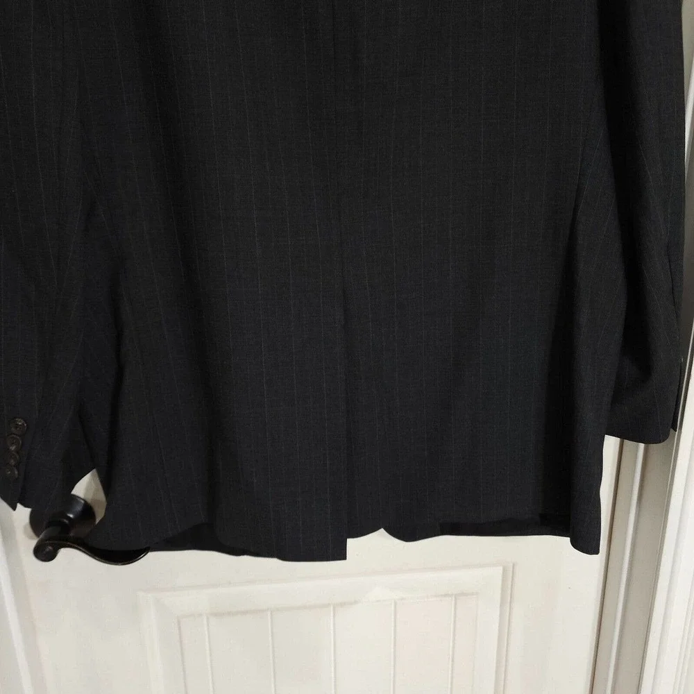 Gianni Versace Mens Blazer Vtg 90s Gray Pinstripe Virgin Wool Suit Jacket NWT 51